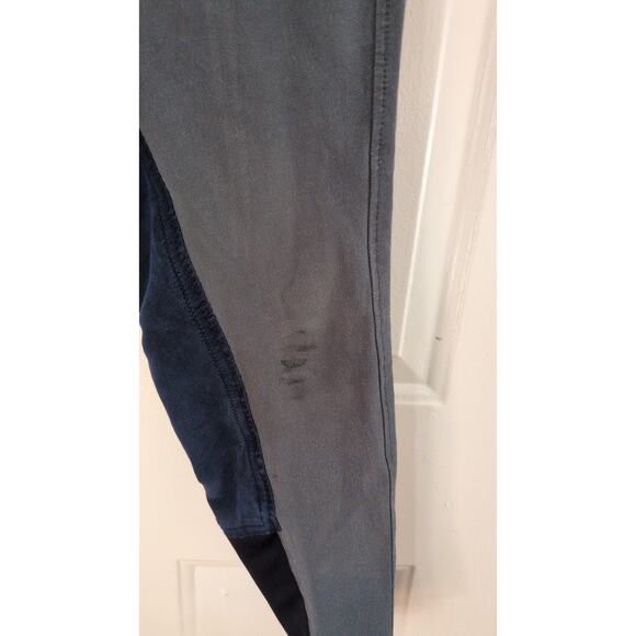 ROMFH 30R Riding Pants Gray with Blue Trim, Stain on leg - Picture 5 of 9